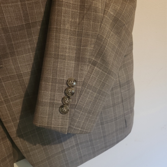 Jos A Bank Reserve 42L 100% Wool Traveler Blazer Check Plaid Windowpane  Long - Picture 7 of 13